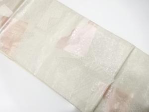 色紙散らしに流水・古典柄織り出し　名古屋帯